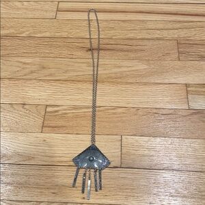 Pewter handmade silver long necklace piece